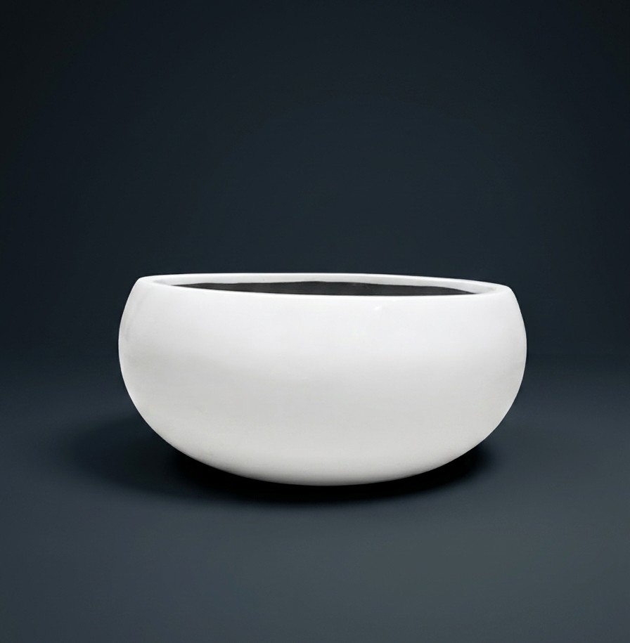 white fibre pot
