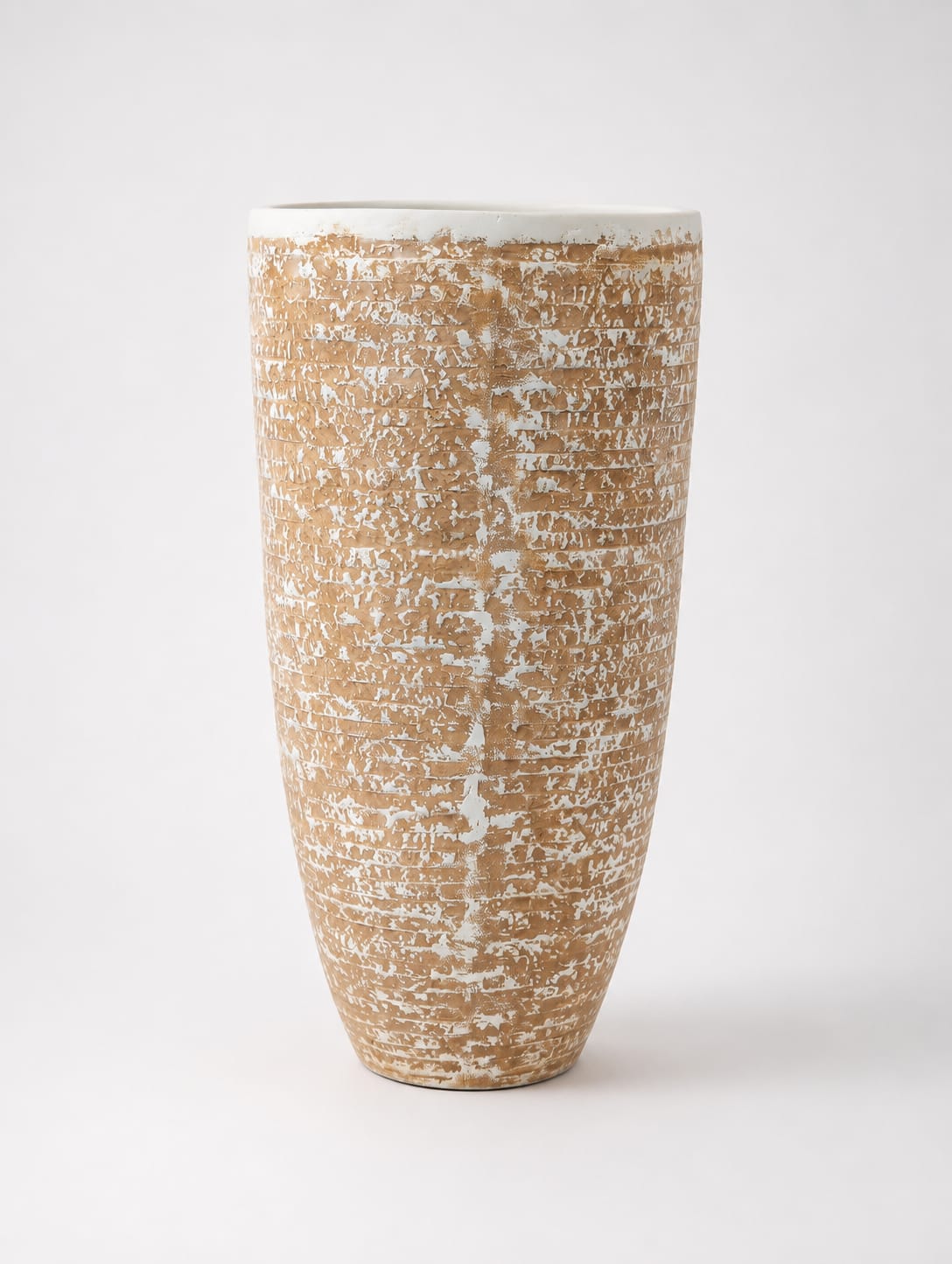 brown & white mix fibre pot